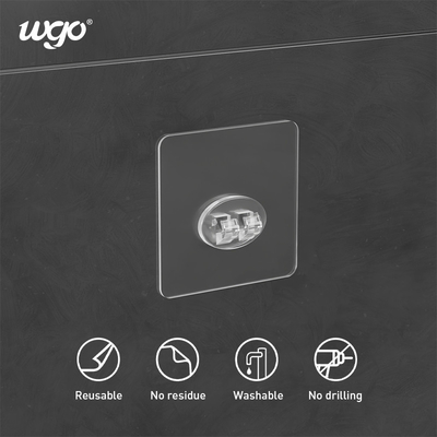 쇄도 선단 벽 빗자루 홀더 접착제 위의 WGO 투명한 까다로운 버클 스틱은 명백한 / 은을 칩니다
