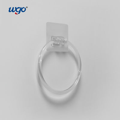 PC 재료 욕실 세척 가능한 선명한 수건 반지 홀더 접착제 ISO9001 160mm 지름