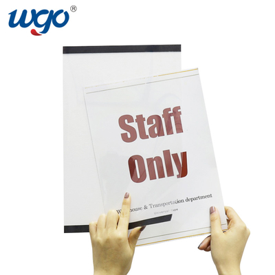 A4 Ｘ 297 밀리미터 벽이 부호 홀더 ODM 깨끗한 플라스틱 물질을 탑재한 210 밀리미터